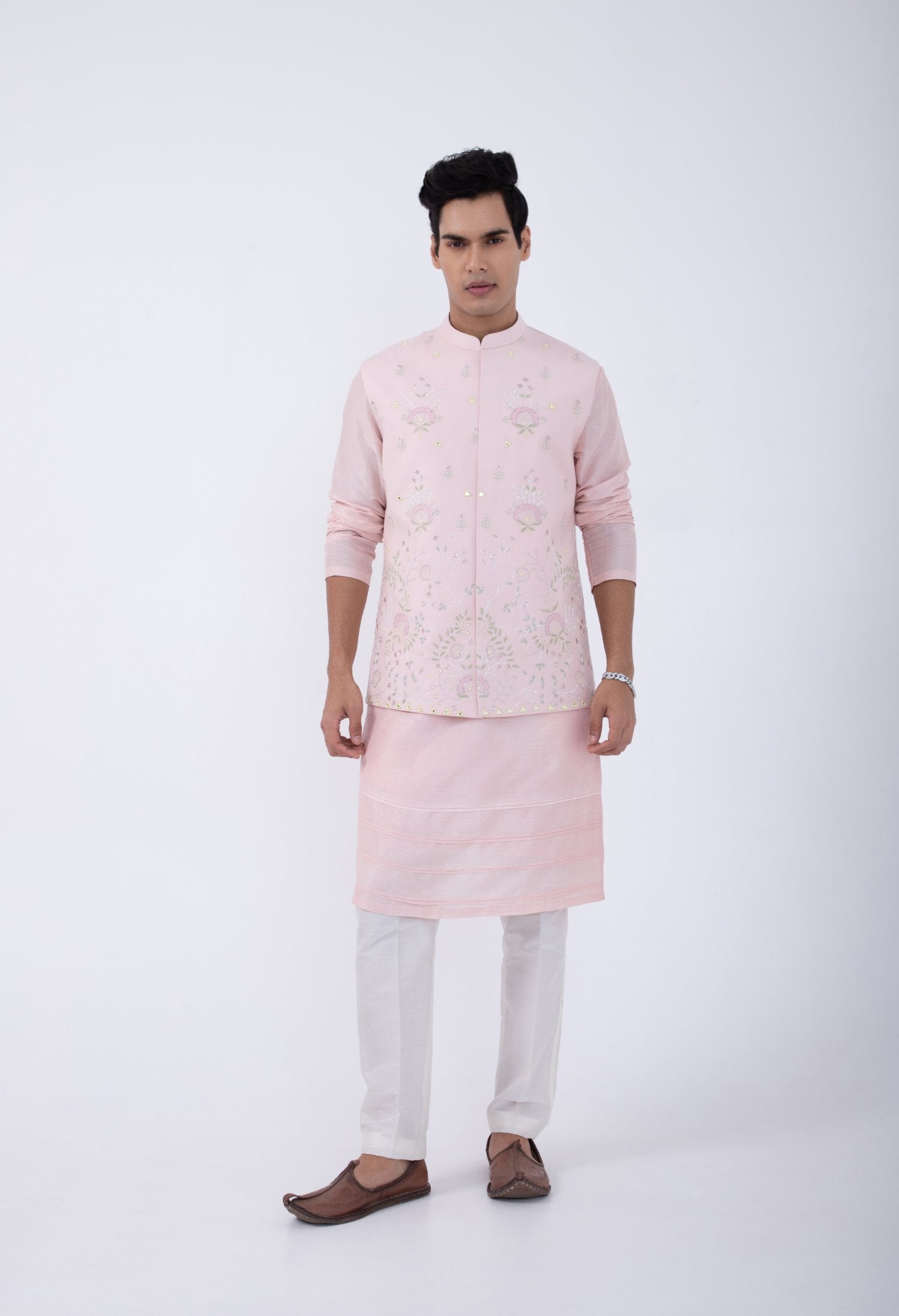 Pastel Pink Pintuck Kurta Set