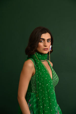 Raw Silk Adele Georgette Peplum- side view