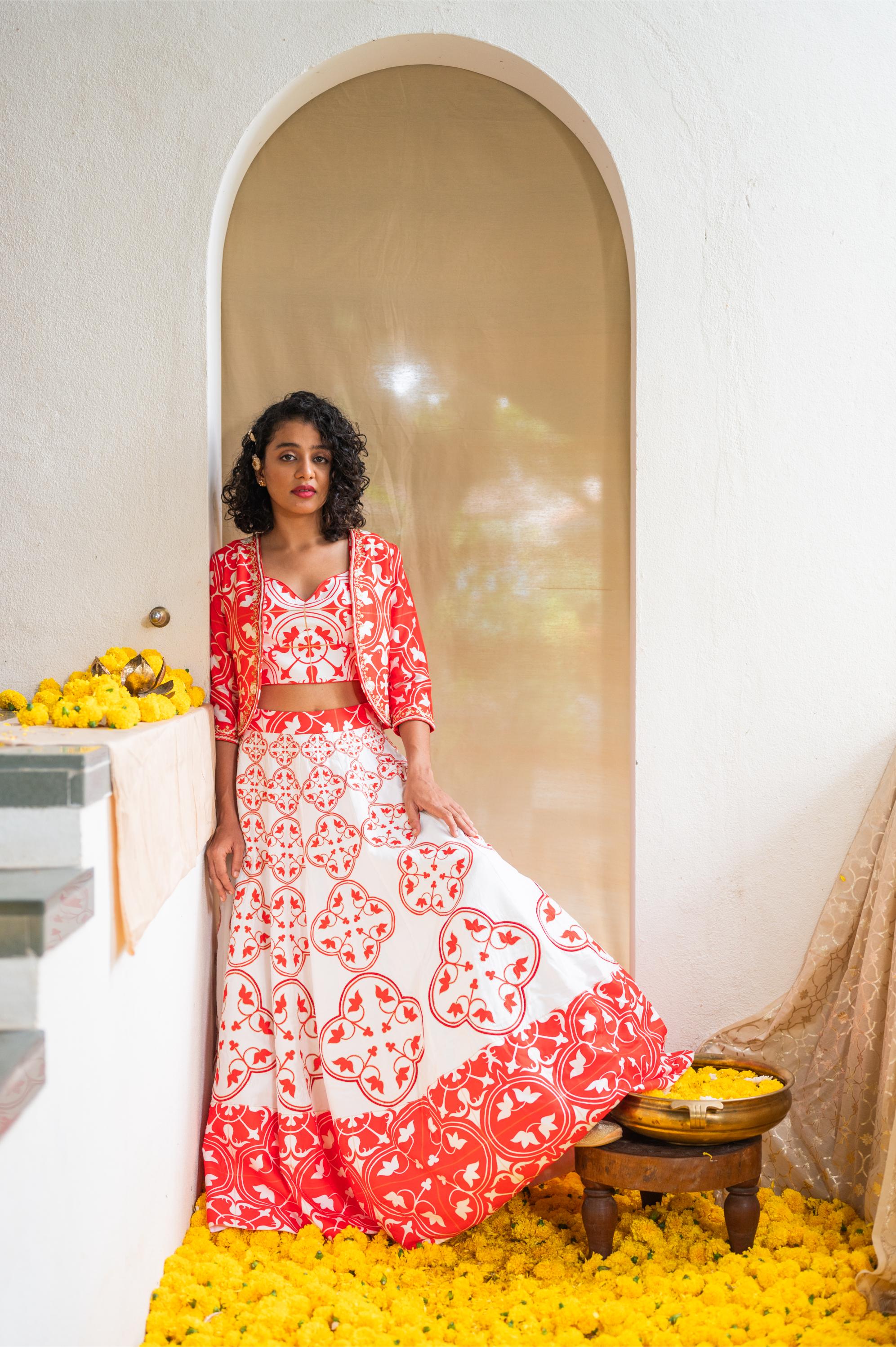 RED RHAPSODY TILES SUIT