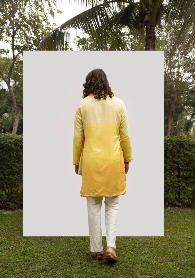 Yellow Ombre Kurta Set