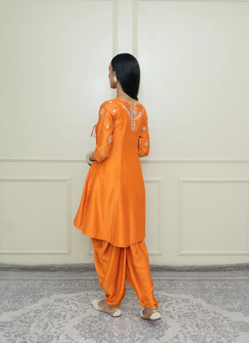 Shafira-Anghrakha with dhoti and dupatta