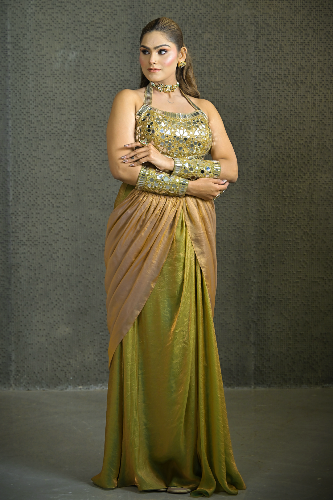 Sukoon Drape Skirt & Top Set