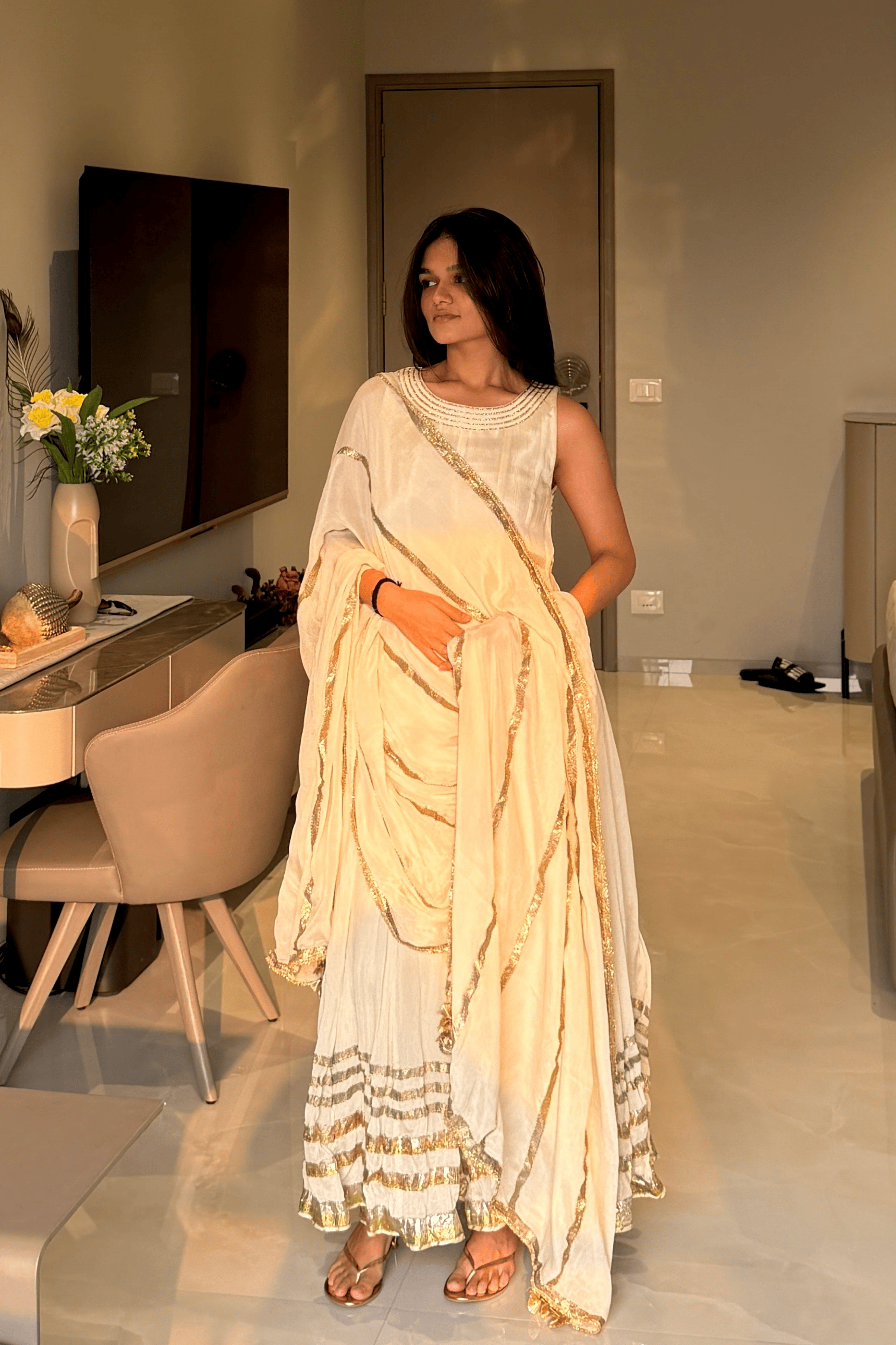 Chiffon Dupatta with Lace