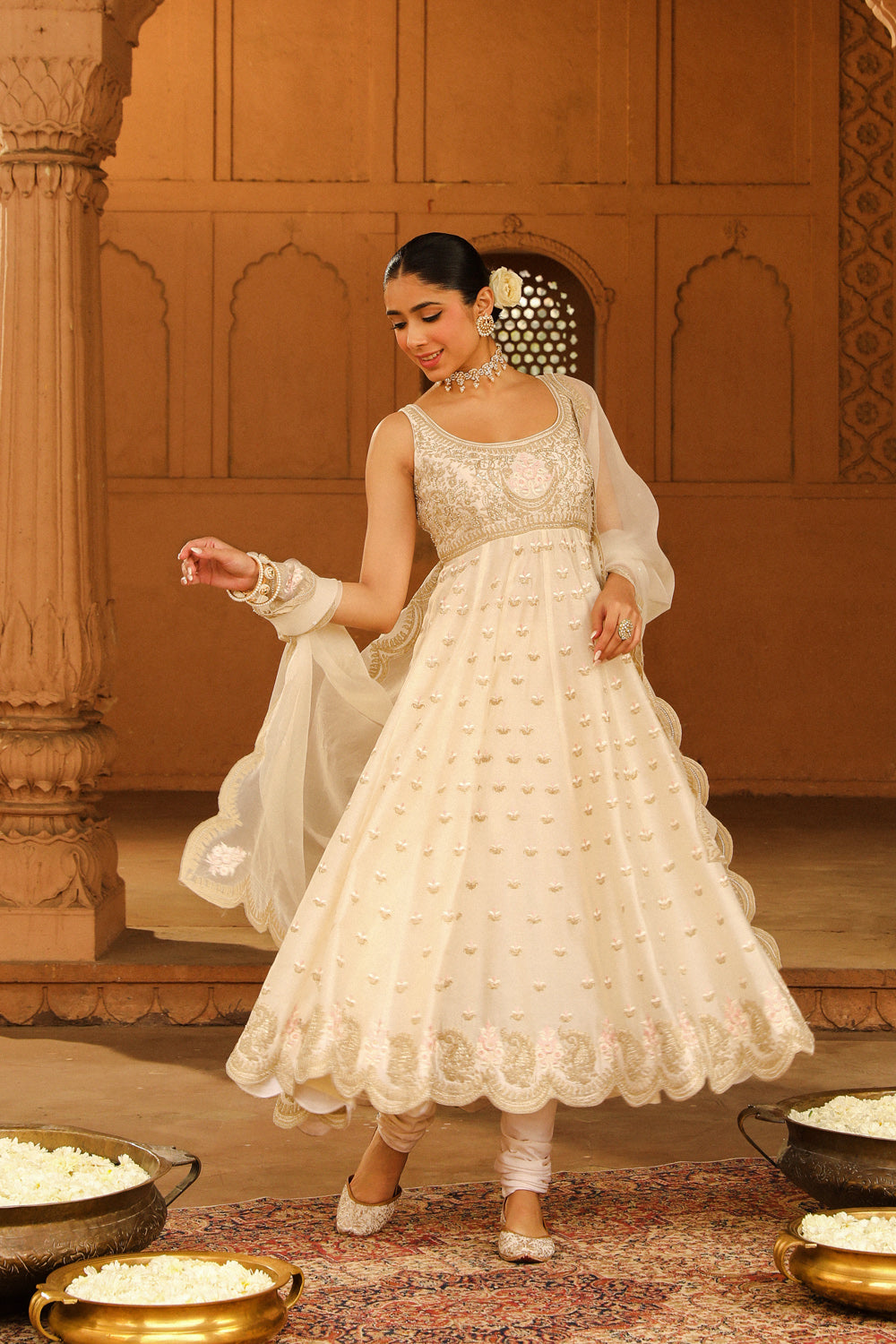 Long Anarkali with chooridaar and dupatta AGASHE Long Anarkali with chooridaar and dupatta AGASHE