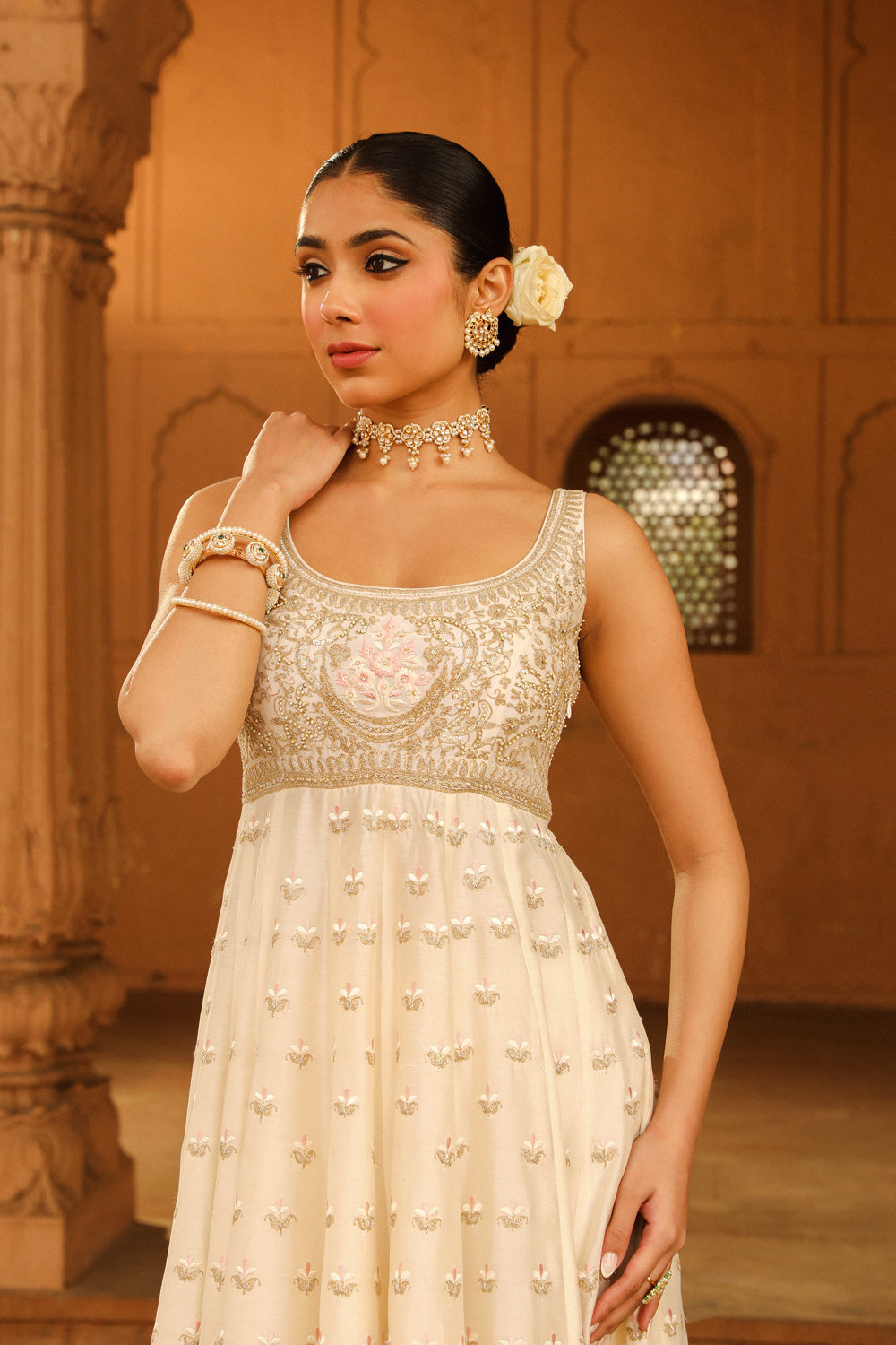 Long Anarkali with chooridaar and dupatta AGASHE Long Anarkali with chooridaar and dupatta AGASHE
