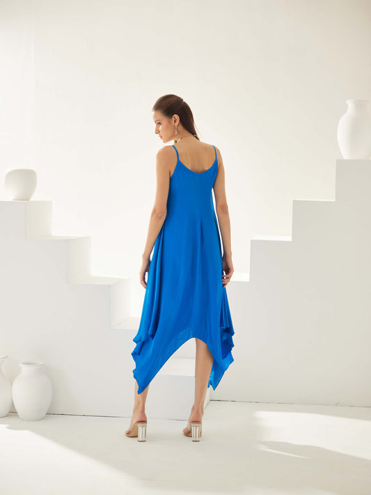 Cobalt Blue Strappy Midi Dress