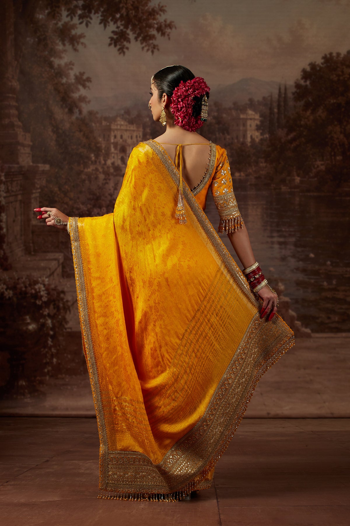 Yellow Saree with Yellow Blouse