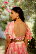 Load image into Gallery viewer, Pink Printed Georgette Hand Embroidered Lehenga Set
