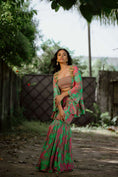 Load image into Gallery viewer, Green Printed Georgette Sharara Set
