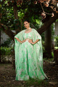 Load image into Gallery viewer, Green Printed Georgette Hand Embroidered Jacket Set
