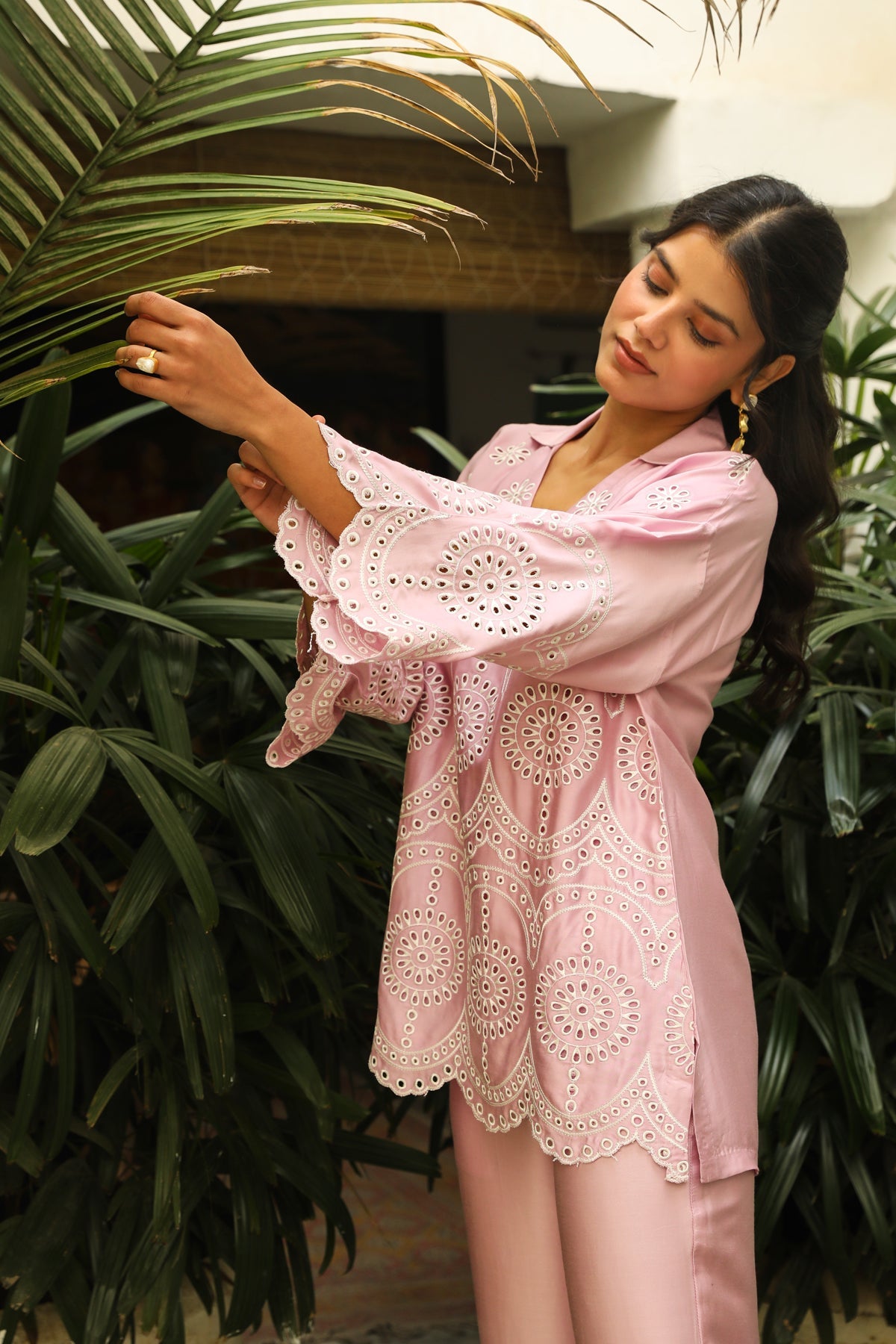 Pink Delight Embroidered Women's Co-ord Set