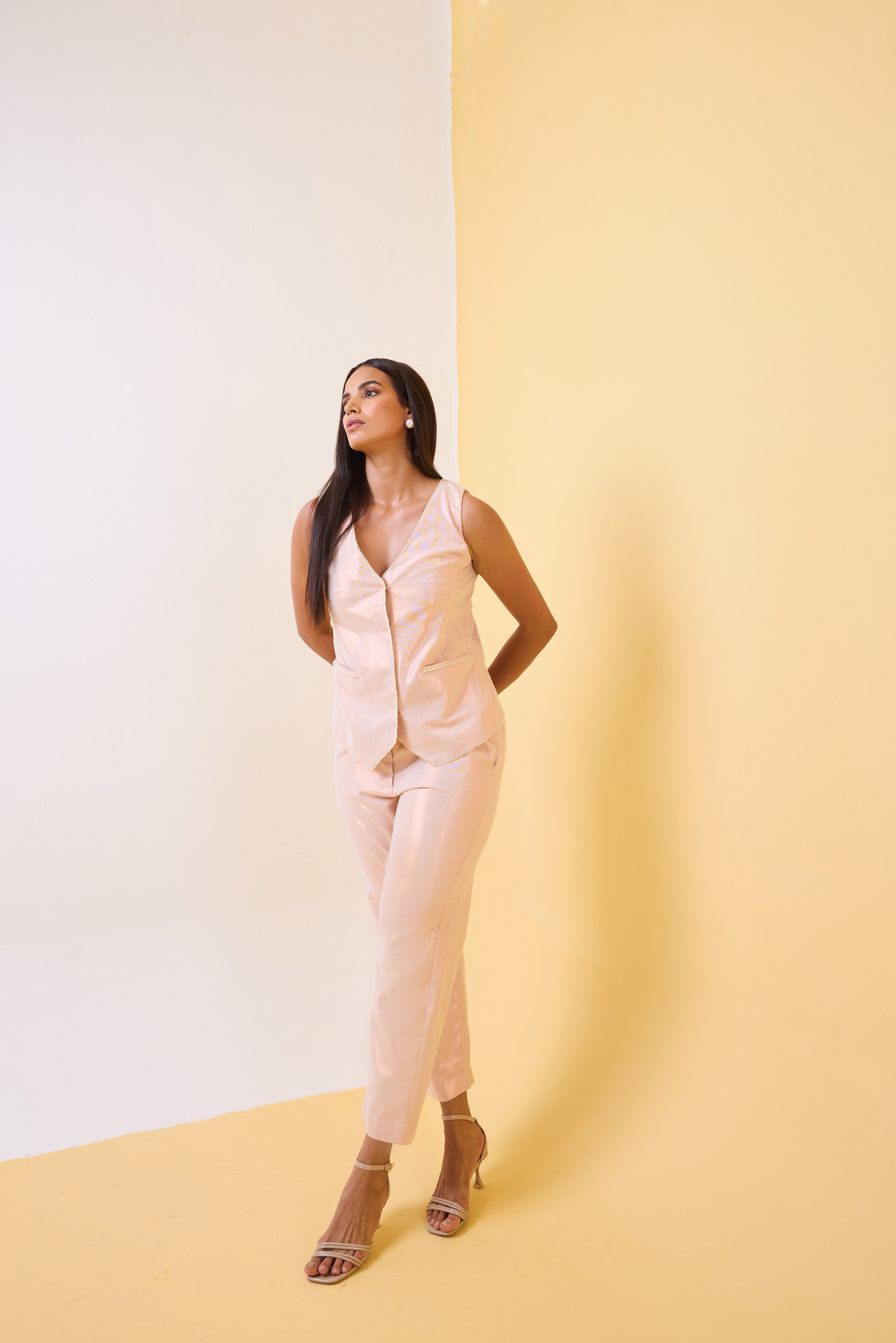 The Rose -Gold Sparkle Waistcoat Set