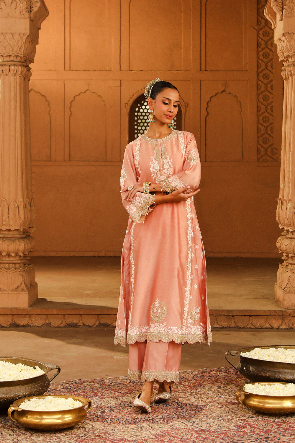 A line palazzo suit with dupatta AGASHE