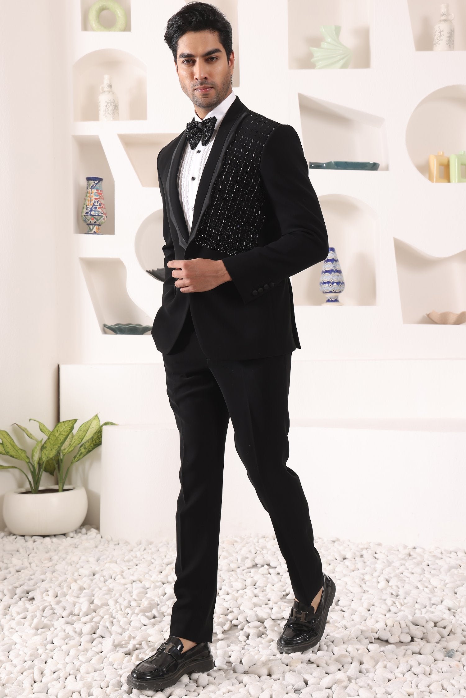 Black Tuxedo With Cutdaana Details
