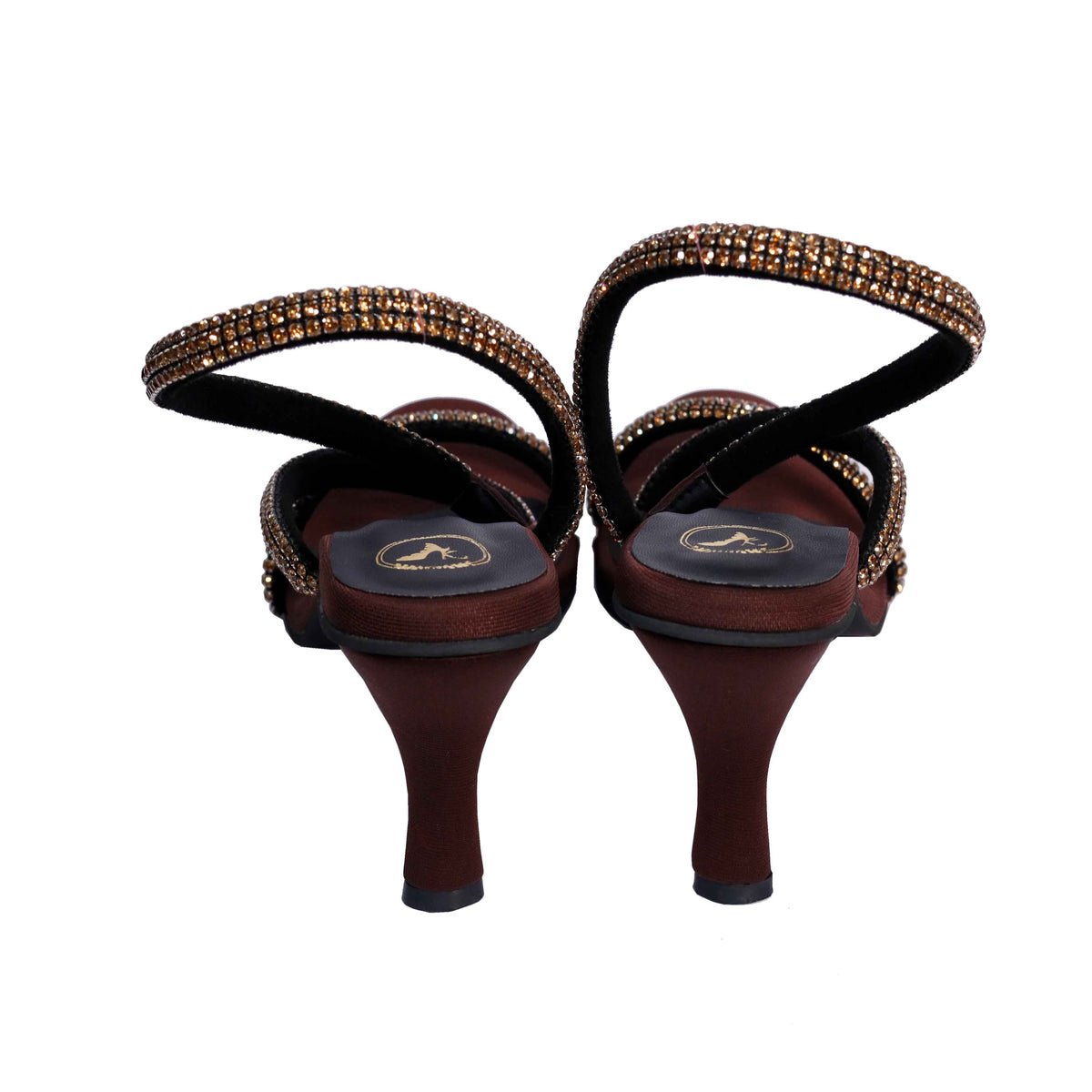 Women's Party Wear Berry Brown Open Toe Heel