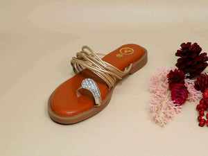 Gold String Asha Broch Flats