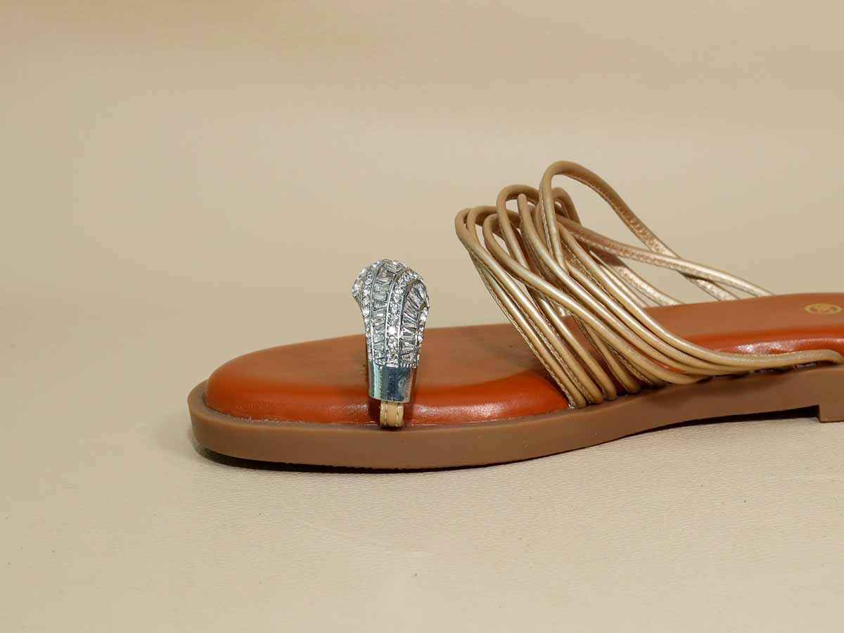 Gold String Asha Broch Flats