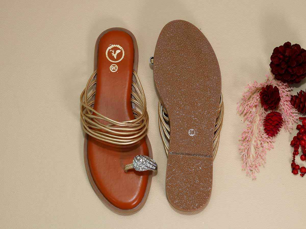 Gold String Asha Broch Flats
