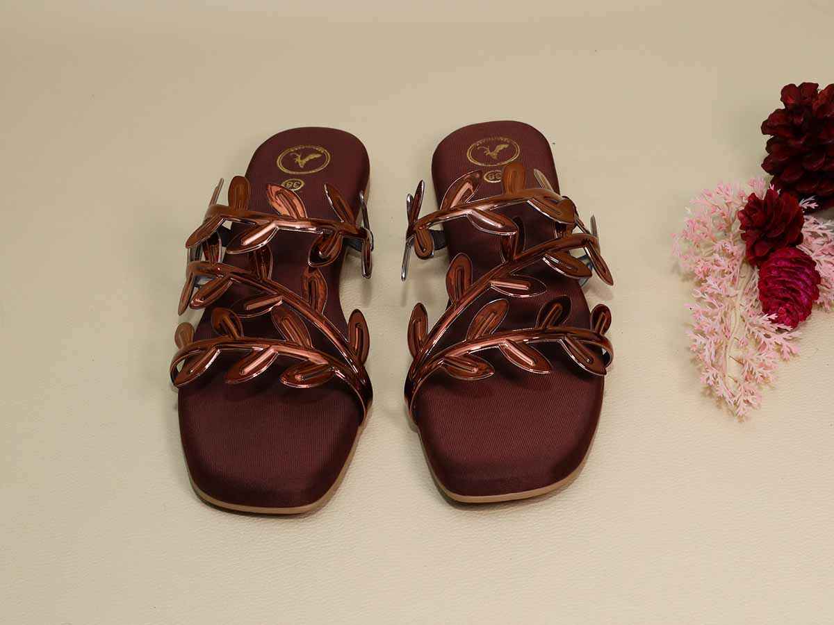 Brown Leafy Flats