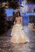 Load image into Gallery viewer, Organza Adara Ivory Lehenga Set- front view
