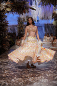 Load image into Gallery viewer, Organza Adara Ivory Lehenga Set- front view
