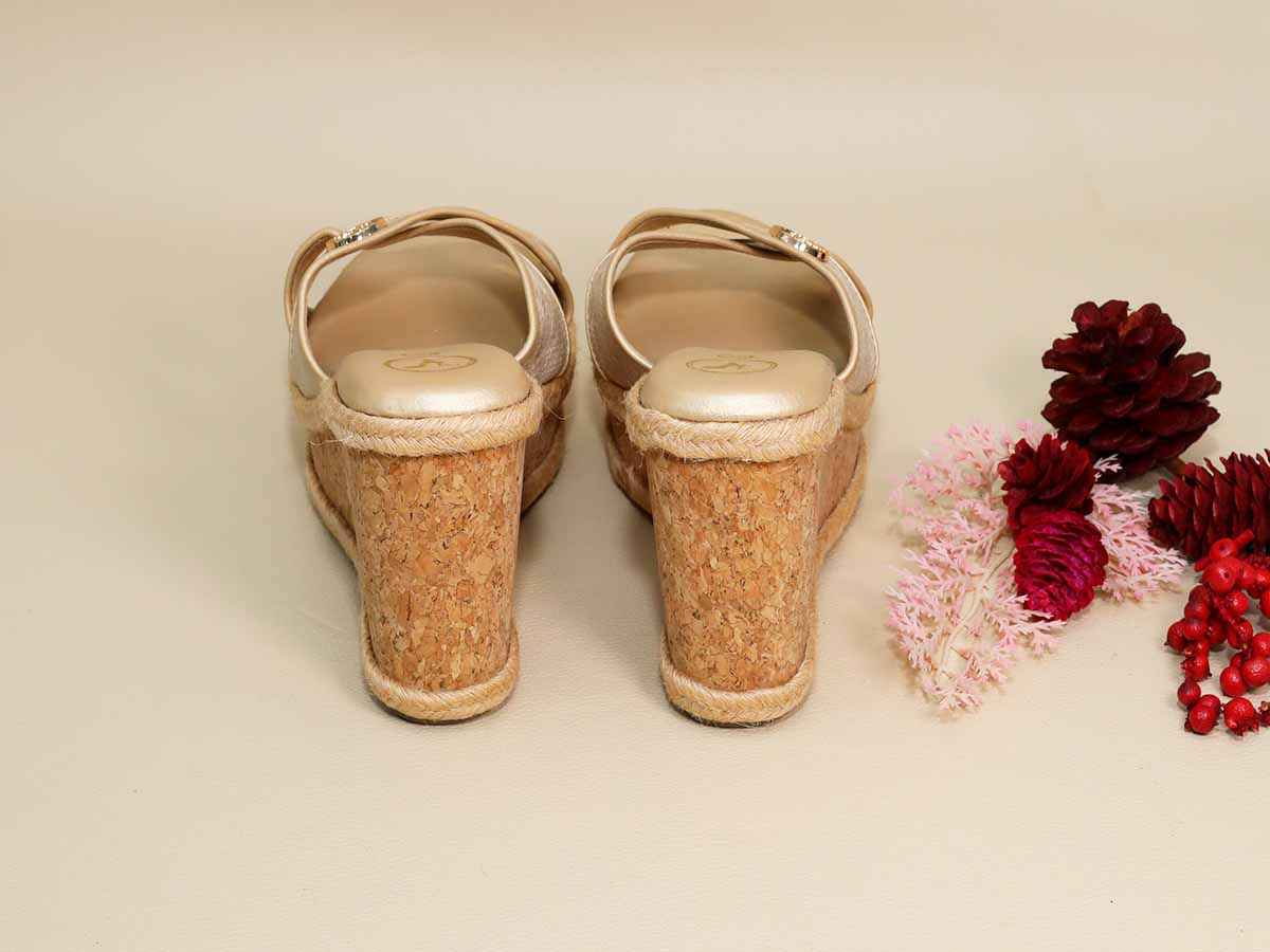 Beige X Logo Wedge