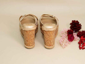 Beige X Logo Wedge