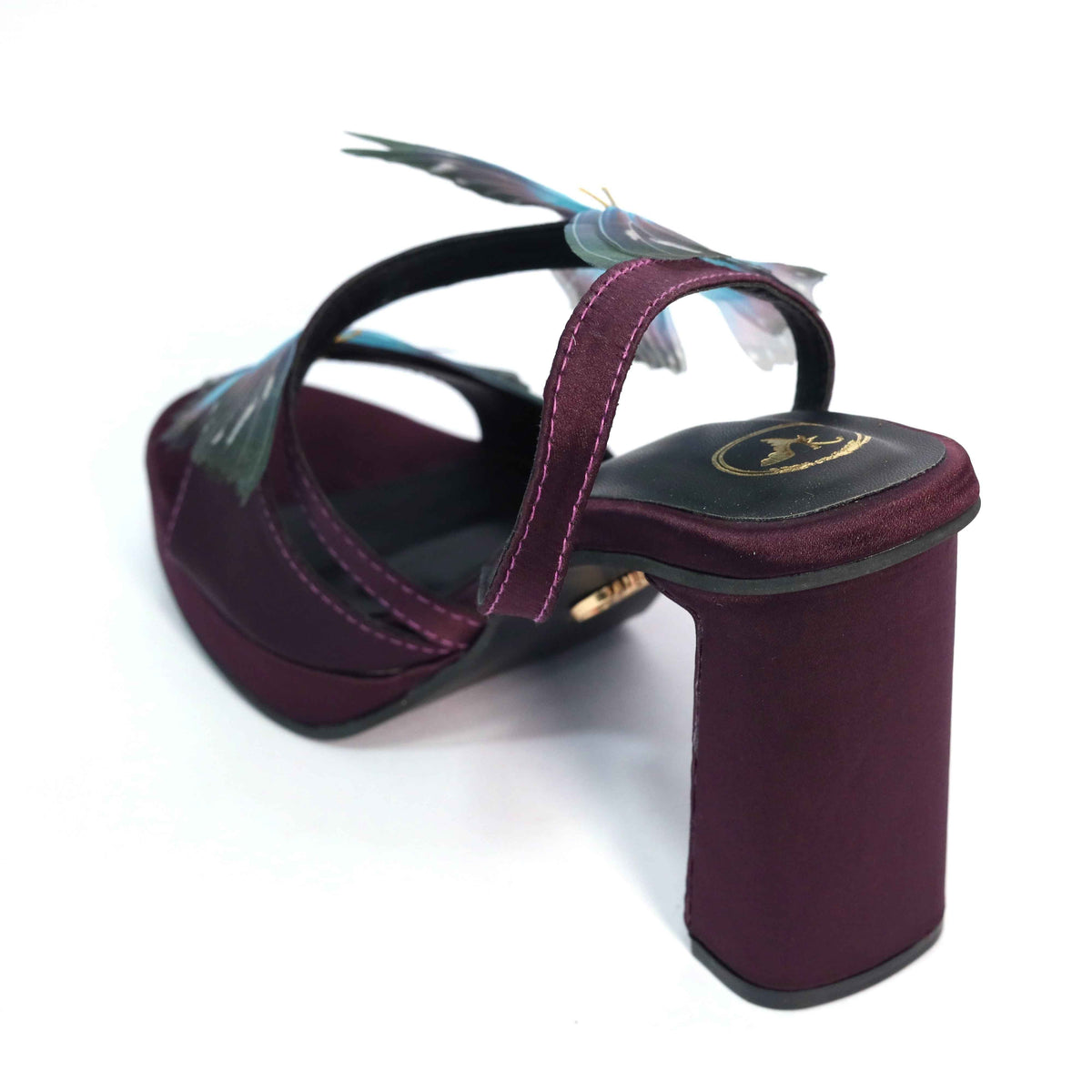 Women Open Toe Butterfly Elevation Block Heel
