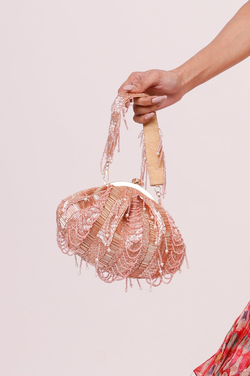 Frill Pouch In Rose Gold