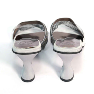 Women Open Toe Slip on closure Glance Grey Heel