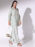 Load image into Gallery viewer, Pine Green Dotted Motif Shirt Style Tunic And Pants Co-Ord Set
