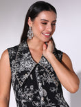 Load image into Gallery viewer, Black Sleeveless Floral Printed Tunic With Sharara Pants
