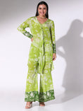 Load image into Gallery viewer, Lime Green Floral Tunic & Bell Pants
