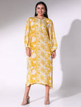 Load image into Gallery viewer, Mustard Floral Printed Tunic Dress
