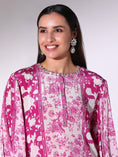 Load image into Gallery viewer, Plum Colored Floral Printed Tunic Dress
