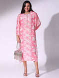 Load image into Gallery viewer, Pink Floral Printed Tunic Dress
