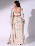 Load image into Gallery viewer, Botanical Printed Pre-Stitched Saree With Blouse And Mirror Worked Belt
