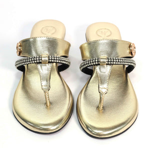 Orbit Gold Open Toe Kitten Heels for Women