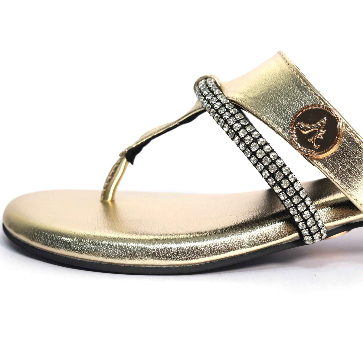 Orbit Gold Open Toe Kitten Heels for Women