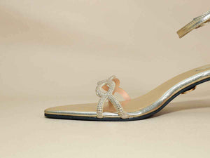 Gold Scallop Kitten Heel