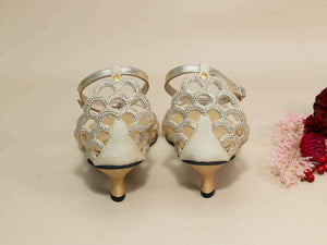 Gold Scallop Kitten Heel