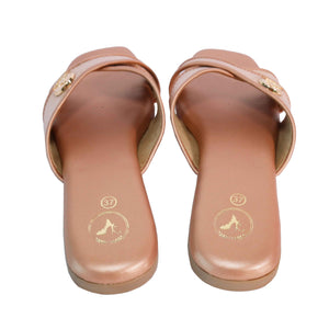 Pink Vegan Faux Leather Pastel Logo Flat