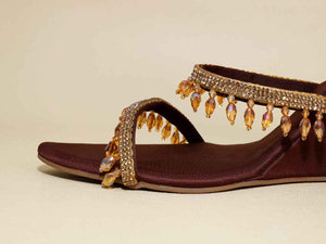 Gold Jhallar Brown Half Wedge