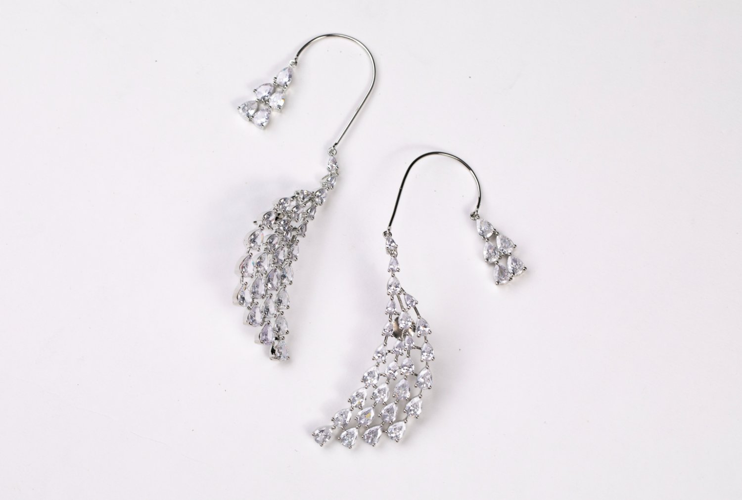 Unique Swarovski Earrings With Ear Cuff Drop