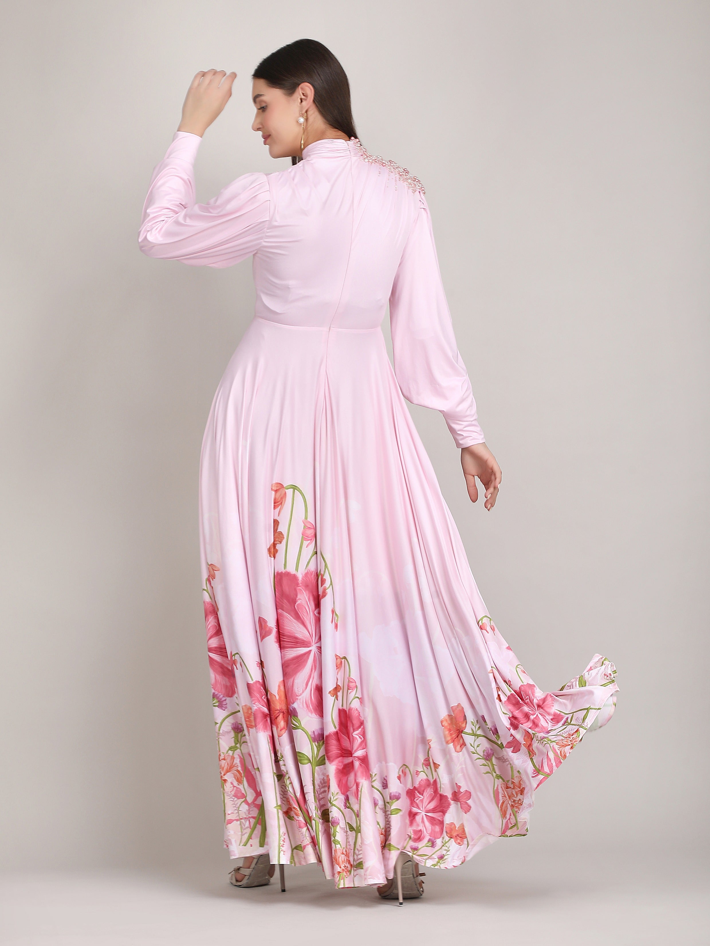 Petals Below Drape Jesery Dress