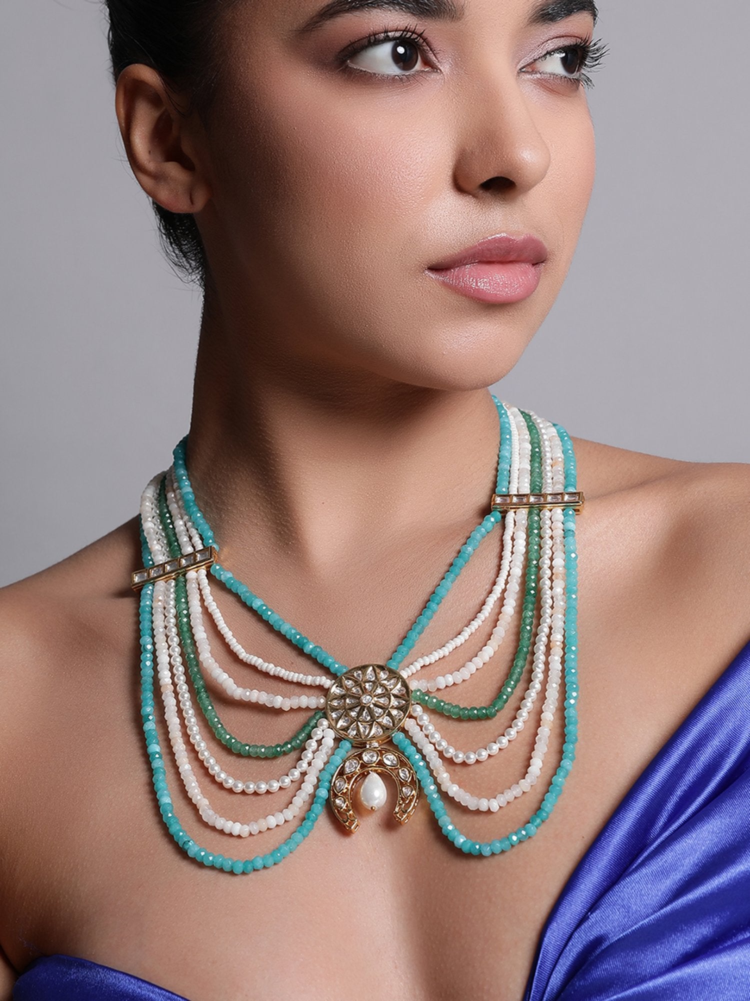Le Thalia Pearl Beads & Kundan Necklace
