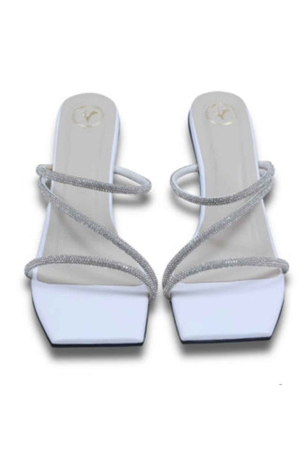 Z Basic White Open Toe Slip-on Heels