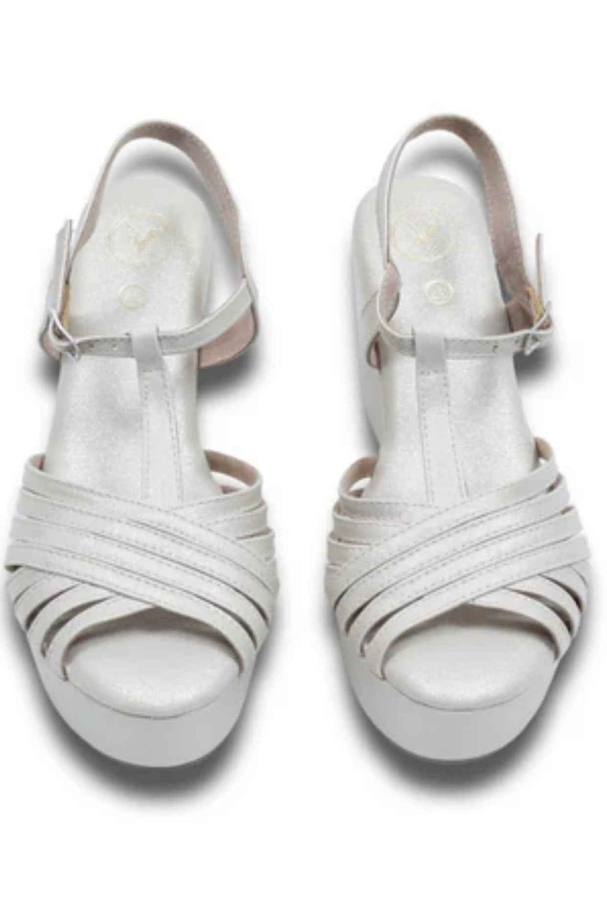 Dolphin Wedge Junk Beige Open Toe Heels