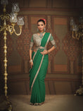 Load image into Gallery viewer, Emerald Green Saree & Blouse Set
