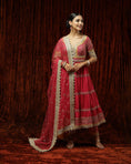 Load image into Gallery viewer, Rani Pink & Yellow Anarkali set
